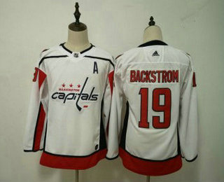 Women's Washington Capitals #19 Nicklas Backstrom White With A Patch 2017-2018 Hockey Stitched NHL Jersey