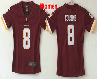 Women's Washington Redskins #8 Kirk Cousins Burgundy Red 2017 Vapor Untouchable Stitched NFL Nike Limited Jersey