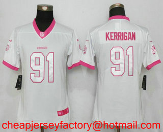 Women's Washington Redskins #91 Ryan Kerrigan White Pink 2016 Color Rush Fashion NFL Nike Limited Jersey