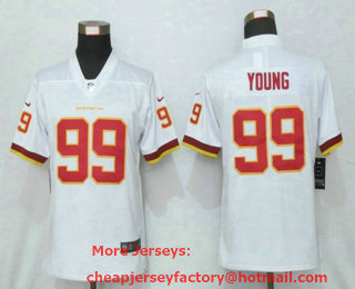 Women's Washington Redskins #99 Chase Young White NEW 2020 Vapor Untouchable Stitched NFL Nike Limited Jersey