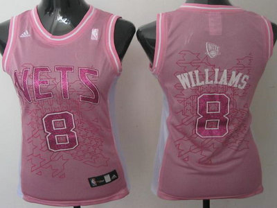 Women New Jersey Nets 8 Terrence Williams Pink Jersey