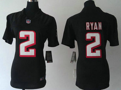 Nike Atlanta Falcons 2 Matt Ryan Black Game Womens Team Jersey
