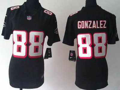 Nike Atlanta Falcons 88 Tony Gonzalez Black Game Womens Team Jersey
