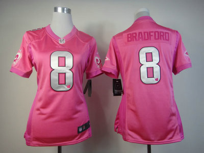 Nike St. Louis Rams 8 Sam Bradford Pink Love's Women Jersey