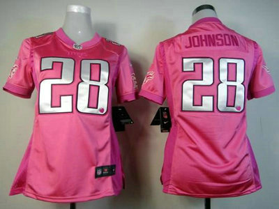 Nike Tennessee Titans 28 Chris Johnson Pink Love Women Jersey