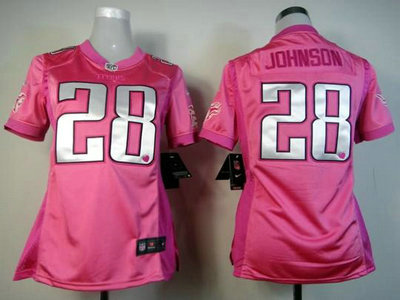 Nike Tennessee Titans 28 Chris Johnson Pink Love Women Jerseys