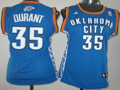 Oklahoma City Thunder 35 Kevin Durant Blue Swingman NBA Womens Jersey