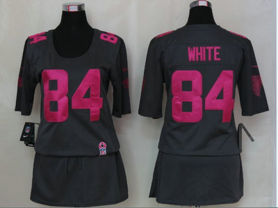 Womens Nike Atlanta Falcons 84 White Elite breast Cancer Awareness Dark grey Jersey