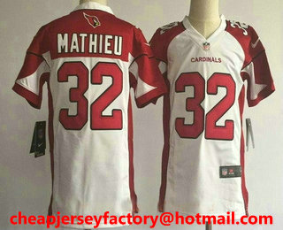 Youth Arizona Cardinals #32 Tyrann Mathieu White Road Stitched NFL Nike Game Jersey