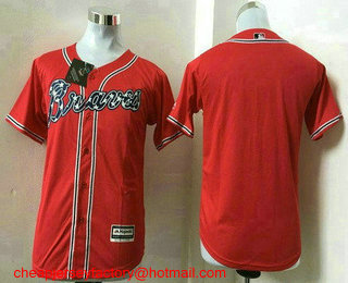 Youth Atlanta Braves Blank NEW Red White Home Stitched MLB Cool Base Jersey