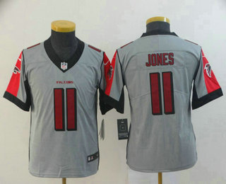 Youth Atlanta Falcons #11 Julio Jones Grey 2019 Inverted Legend Stitched NFL Nike Limited Jersey