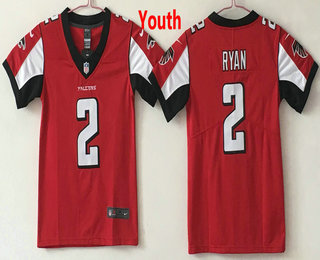Youth Atlanta Falcons #2 Matt Ryan Red 2017 Vapor Untouchable Stitched NFL Nike Limited Jersey