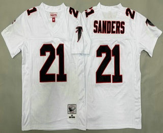 Youth Atlanta Falcons #21 Deion Sanders White 1992 Throwback Jersey