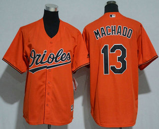 Youth Baltimore Orioles #13 Manny Machado Orange Stitched MLB Cool Base Jersey