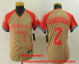 Youth Baltimore Orioles #2 Gunnar Henderson Number Cream 2024 All Star Limited Stitched Jersey