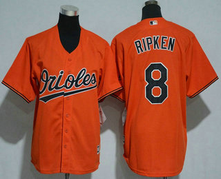 Youth Baltimore Orioles #8 Cal Ripken Jr. Retired Orange Stitched MLB Cool Base Jersey