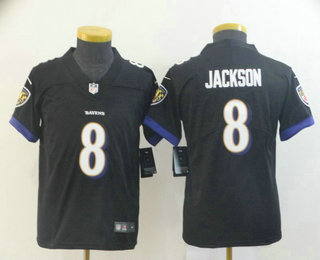 Youth Baltimore Ravens #8 Lamar Jackson Black 2017 Vapor Untouchable Stitched NFL Nike Limited Jersey