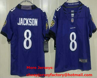 Youth Baltimore Ravens #8 Lamar Jackson Limited Purple FUSE Vapor Jersey