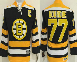 Youth Boston Bruins #77 Ray Bourque Black CCM Vintage Throwback Jersey