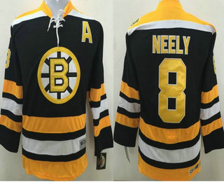 Youth Boston Bruins #8 Cam Neely Black CCM Vintage Throwback Hockey Jersey