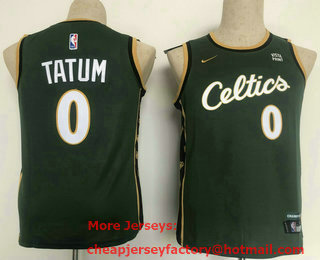 Youth Boston Celtics #0 Jayson Tatum Green 2023 Nike Swingman Stitched Jersey With Sponsor