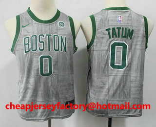 Youth Boston Celtics #0 Jayson Tatum Grey 2017-2018 Nike Swingman General Electric Stitched NBA Jersey