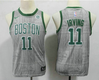 Youth Boston Celtics #11 Kyrie Irving Gray NBA Swingman City Edition Jersey
