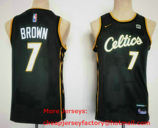 Youth Boston Celtics #7 Jaylen Brown Green 2023 City Edition Stitched Basketball Jersey