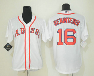 Youth Boston Red Sox #16 Andrew Benintendi White Home Stitched MLB Cool Base Jersey