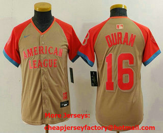 Youth Boston Red Sox #16 Jarren Duran Cream 2024 All Star Limited Stitched Jersey