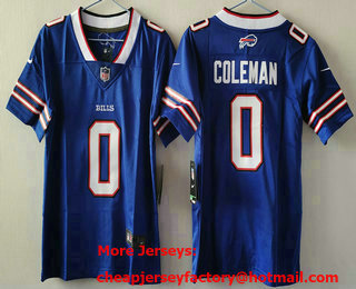 Youth Buffalo Bills #0 Keon Coleman Blue Vapor Stitched Limited Jersey