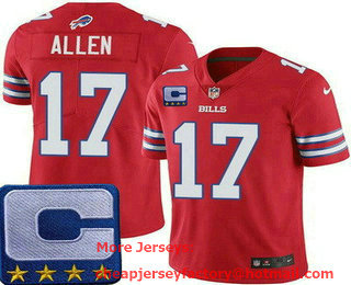 Youth Buffalo Bills #17 Josh Allen Limited Red C Patch Vapor Jersey