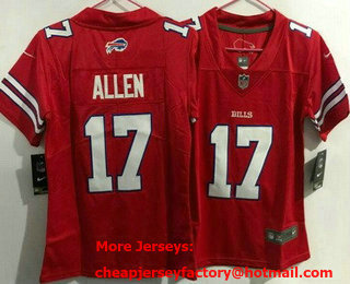 Youth Buffalo Bills #17 Josh Allen Limited Red Vapor Jersey