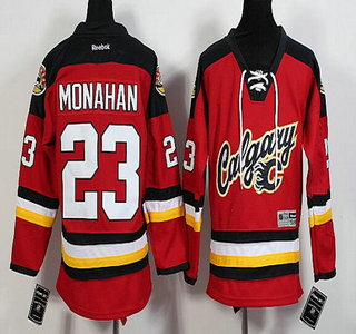 Youth Calgary Flames #23 Sean Monahan Red Premier Alternate Hockey Jersey