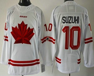 Youth Canada #10 Nick Suzuki White 2026 Olympics Authentic Jersey