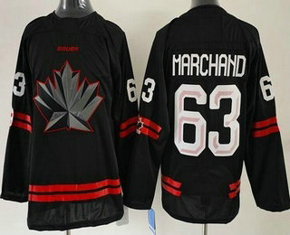 Youth Canada #63 Brad Marchand Black 2026 Olympics Authentic Jersey