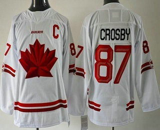 Youth Canada #87 Sidney Crosby White 2026 Olympics Authentic Jersey