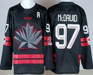 Youth Canada #97 Connor McDavid Black 2026 Olympics Authentic Jersey