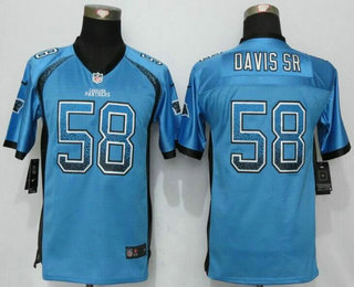 Youth Carolina Panthers #58 Thomas Davis Sr Blue Drift Fashion NFL Nike Jersey