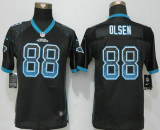 Youth Carolina Panthers #88 Greg Olsen Black Drift Fashion NFL Nike Jersey