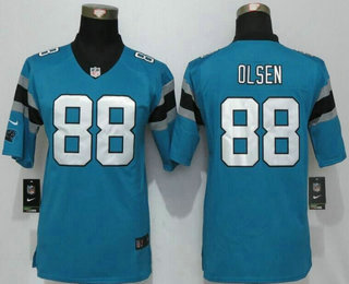 Youth Carolina Panthers #88 Greg Olsen Nike Game Blue Jersey