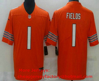 Youth Chicago Bears #1 Justin Fields Orange 2021 Vapor Untouchable Stitched NFL Nike Limited Jersey