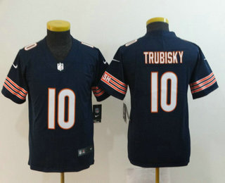Youth Chicago Bears #10 Mitchell Trubisky Navy Blue 2017 Vapor Untouchable Stitched NFL Nike Limited Jersey