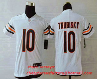 Youth Chicago Bears #10 Mitchell Trubisky White 2017 Vapor Untouchable Stitched NFL Nike Limited Jersey