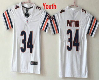 Youth Chicago Bears #34 Walter Payton White 2017 Vapor Untouchable Stitched NFL Nike Limited Jersey