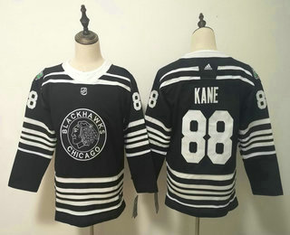 Youth Chicago Blackhawks #88 Patrick Kane Black 2019 Winter Classic Adidas Stitched NHL Jersey