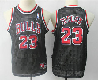 Youth Chicago Bulls #23 Michael Jordan Black With Bulls Jersey