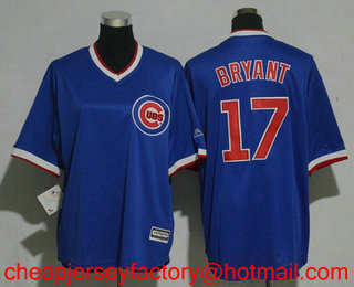 Youth Chicago Cubs #17 Kris Bryant Royal Blue Pullover 1994 Cooperstown Collection Stitched MLB Jersey