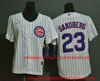 Youth Chicago Cubs #23 Ryne Sandberg White Stitched MLB Cool Base Nike Jersey