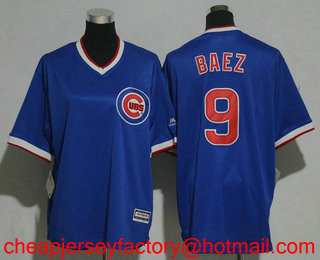 Youth Chicago Cubs #9 Javier Baez Royal Blue Pullover 1994 Cooperstown Collection Stitched MLB Jersey